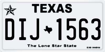 TX license plate DIJ1563