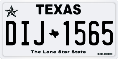 TX license plate DIJ1565
