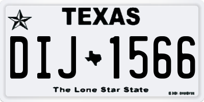 TX license plate DIJ1566