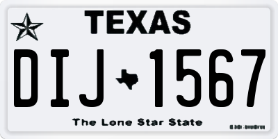 TX license plate DIJ1567