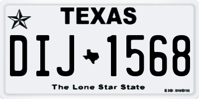 TX license plate DIJ1568