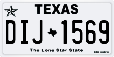 TX license plate DIJ1569