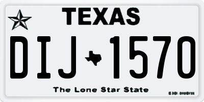 TX license plate DIJ1570
