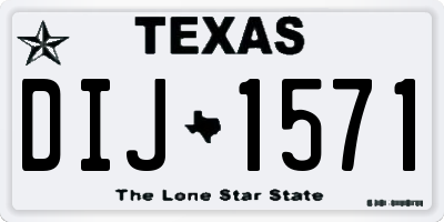 TX license plate DIJ1571