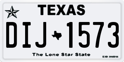 TX license plate DIJ1573