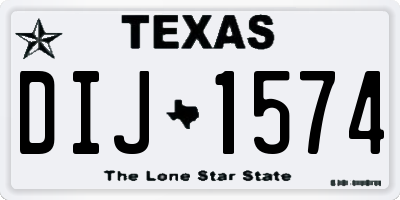TX license plate DIJ1574