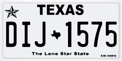 TX license plate DIJ1575