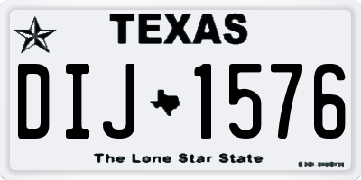 TX license plate DIJ1576