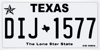 TX license plate DIJ1577