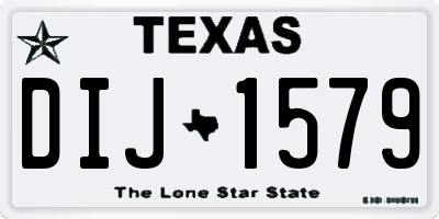 TX license plate DIJ1579