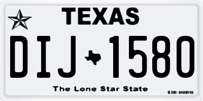 TX license plate DIJ1580