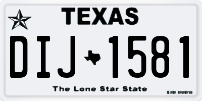 TX license plate DIJ1581