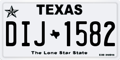 TX license plate DIJ1582