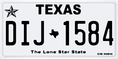 TX license plate DIJ1584