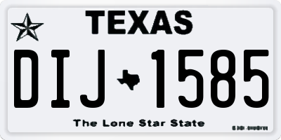 TX license plate DIJ1585