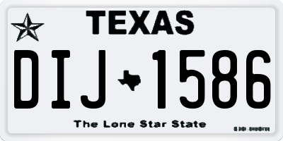 TX license plate DIJ1586