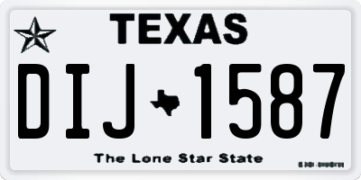 TX license plate DIJ1587