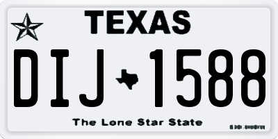 TX license plate DIJ1588