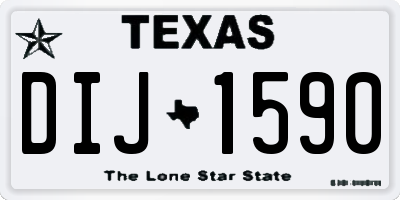 TX license plate DIJ1590