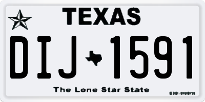 TX license plate DIJ1591