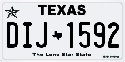 TX license plate DIJ1592
