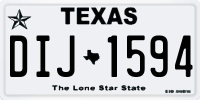 TX license plate DIJ1594