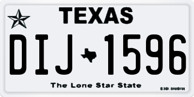TX license plate DIJ1596