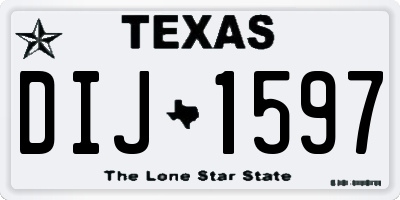 TX license plate DIJ1597