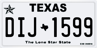 TX license plate DIJ1599