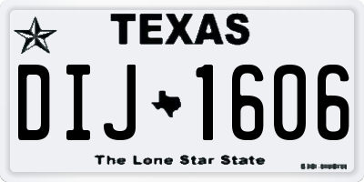 TX license plate DIJ1606