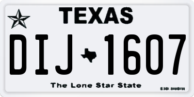 TX license plate DIJ1607