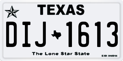TX license plate DIJ1613