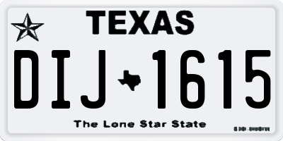 TX license plate DIJ1615