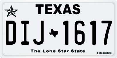 TX license plate DIJ1617