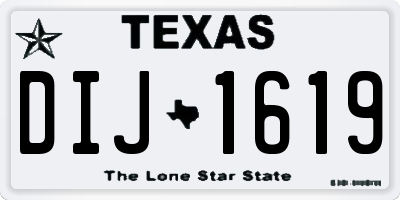 TX license plate DIJ1619