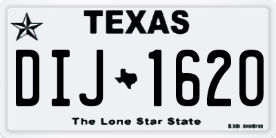 TX license plate DIJ1620
