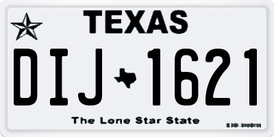 TX license plate DIJ1621