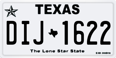 TX license plate DIJ1622