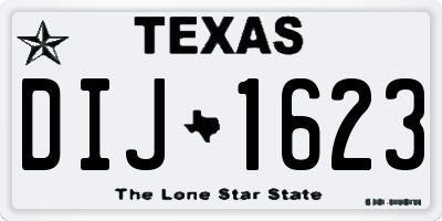 TX license plate DIJ1623