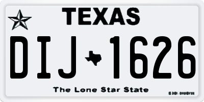 TX license plate DIJ1626