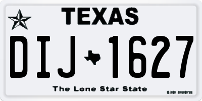 TX license plate DIJ1627