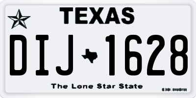 TX license plate DIJ1628