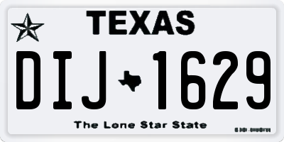 TX license plate DIJ1629