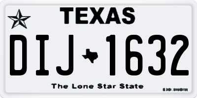 TX license plate DIJ1632
