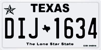 TX license plate DIJ1634