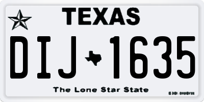 TX license plate DIJ1635