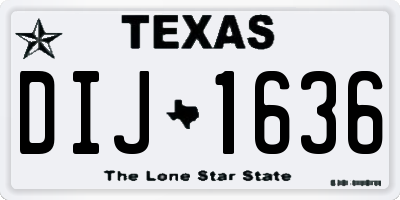 TX license plate DIJ1636