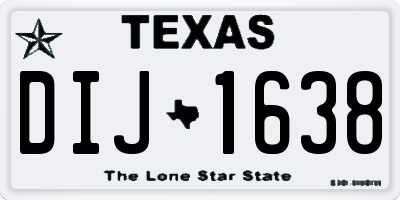 TX license plate DIJ1638