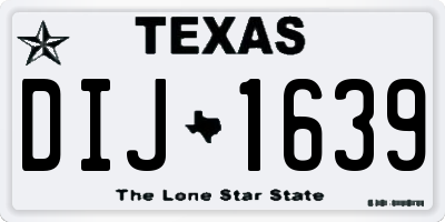 TX license plate DIJ1639