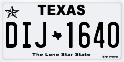 TX license plate DIJ1640